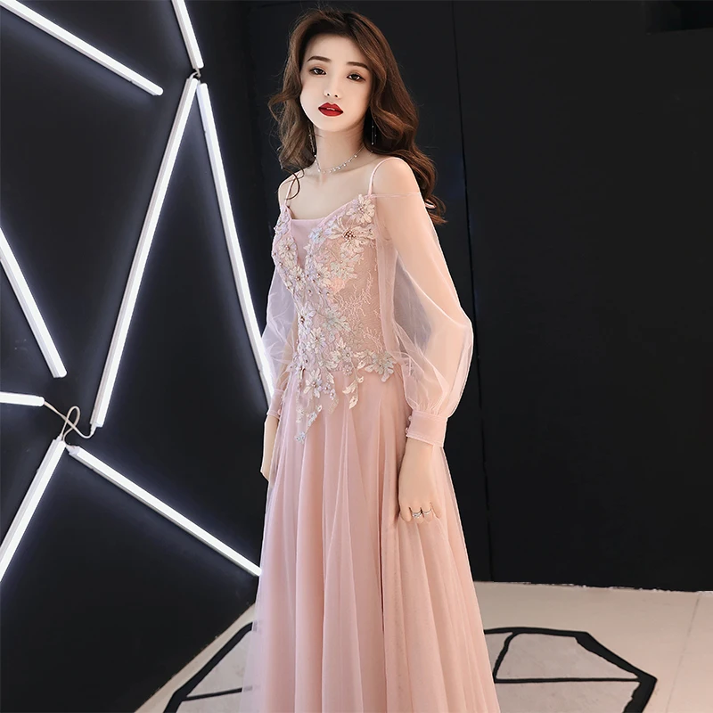 Spring Korea Style Princess Gowns Chiffon Beach Dresses Elegant Pink Appliques Wedding Dress For Women Noble Nightclub Qipao
Spring Korea Style Princess Gowns Chiffon Beach Dresses Elegant Pink Appliques Wedding Dress For Women Noble Nightclub Qipao