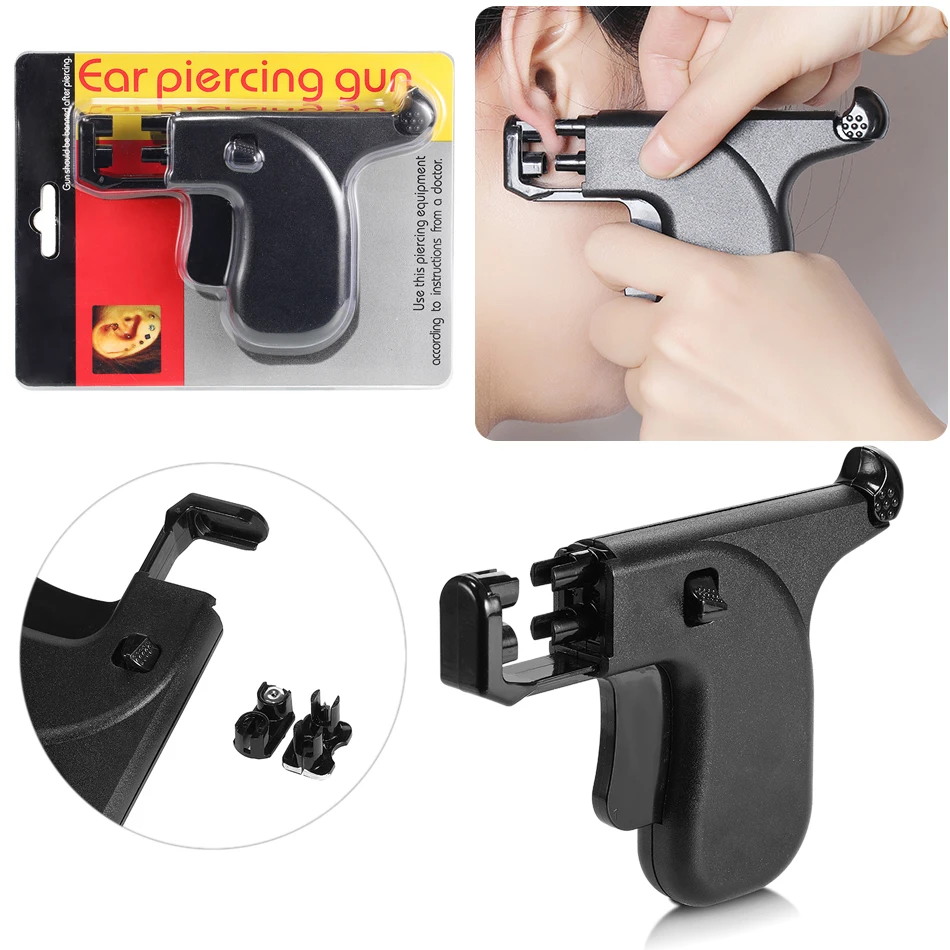 

1Set Steel Ear Stud Nose Navel Body Piercing Gun Tool Kit Instrument Studs Set Jewelry Tools Safety Ear Piercing Gun Kits