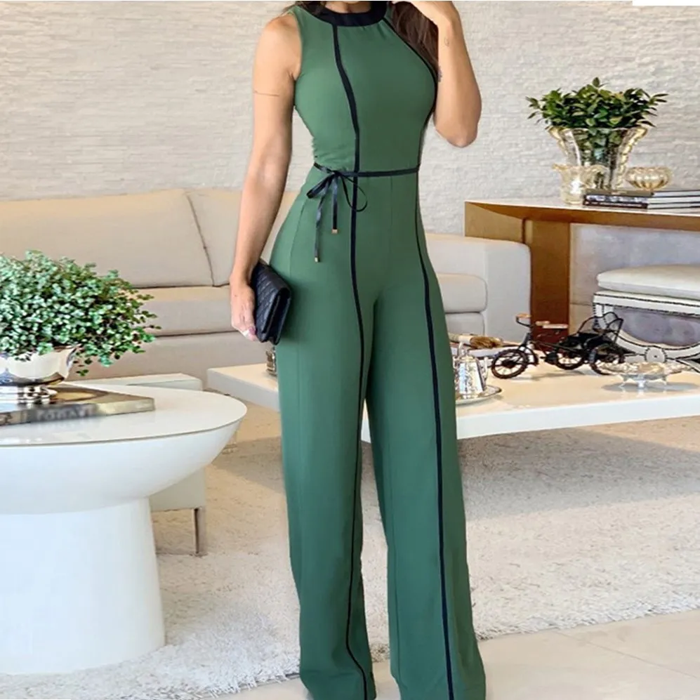 Women Wide Leg Long Pants Jumpsuit O Neck Sexy Romper Plaid Elegant Sashes High Waist Jumpsuit
Women Wide Leg Long Pants Jumpsuit O Neck Sexy Romper Plaid Elegant Sashes High Waist Jumpsuit