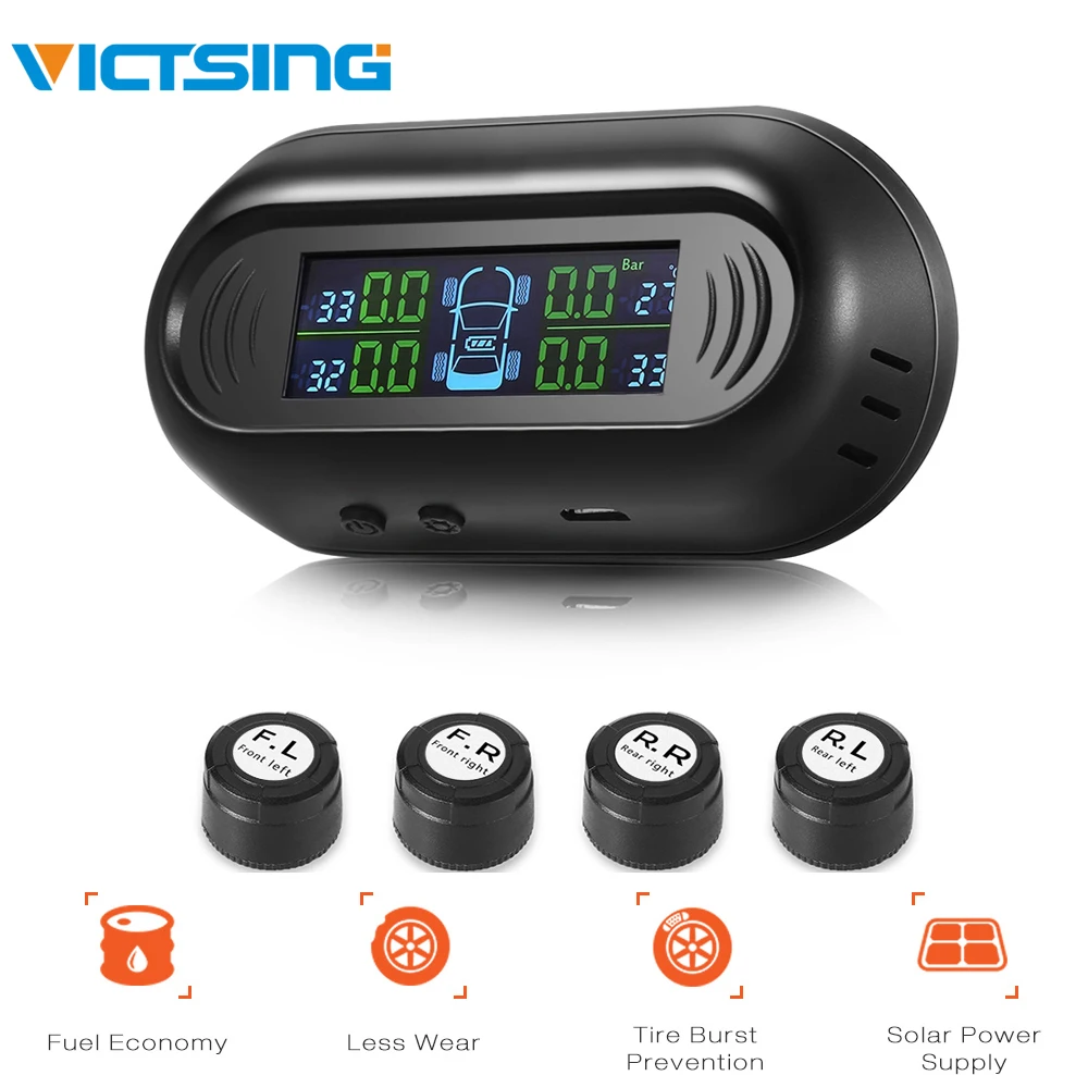 VicTsing TPMS G50 Solar Powered TPMS Car Tire Pressure Monitor System 4 External Sensors LCD Display 0-99psi for Ford TOYOTA
VicTsing TPMS G50 Solar Powered TPMS Car Tire Pressure Monitor System 4 External Sensors LCD Display 0-99psi for Ford TOYOTA