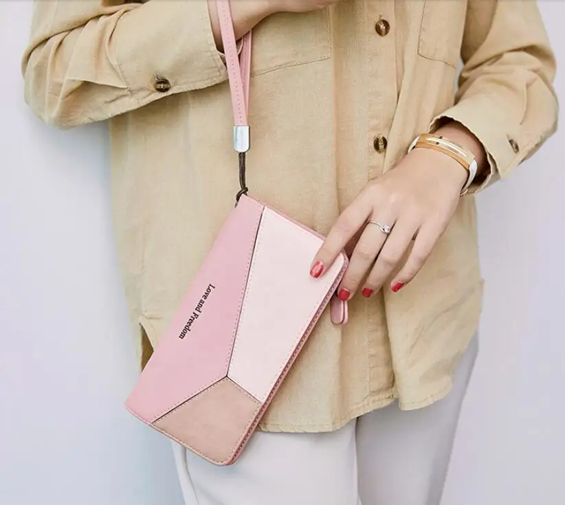 Designer High Quality Stitching Long Wallet Female 2019 New Korean Simple Student Multi-function Wallet Pu Leather Wallet
Designer High Quality Stitching Long Wallet Female 2019 New Korean Simple Student Multi-function Wallet Pu Leather Wallet