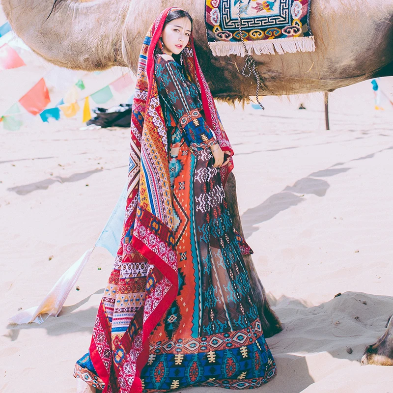 Summer Vintage Ethnic Style Dress Fashion Patchwork Print Chiffon Bohemian Desert Long Dress Elegant Grassland Holiday Dress 255
Summer Vintage Ethnic Style Dress Fashion Patchwork Print Chiffon Bohemian Desert Long Dress Elegant Grassland Holiday Dress 255