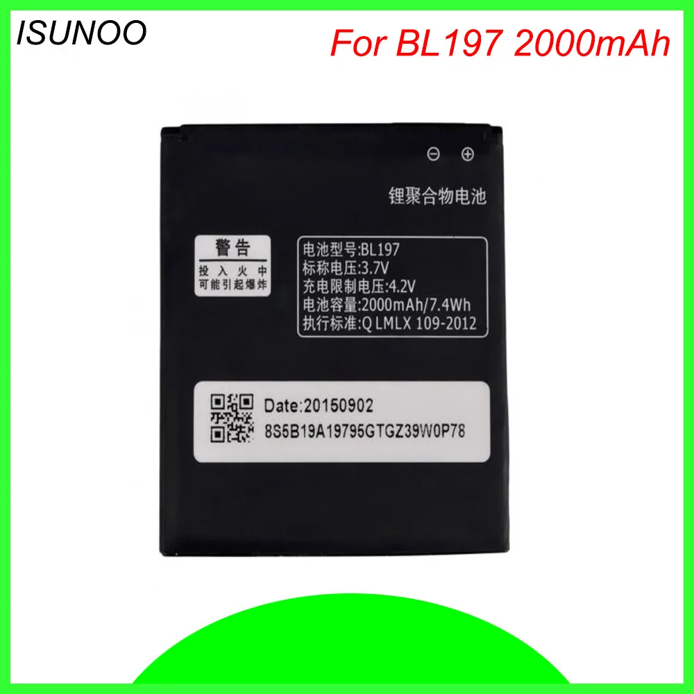 ISUNOO 2000mAh BL197 BL-197 battery for Lenovo A800 A820 A798t S720 S720i S750 S889T S870e S868T S889 A820T A798T S868T Battery
ISUNOO 2000mAh BL197 BL-197 battery for Lenovo A800 A820 A798t S720 S720i S750 S889T S870e S868T S889 A820T A798T S868T Battery