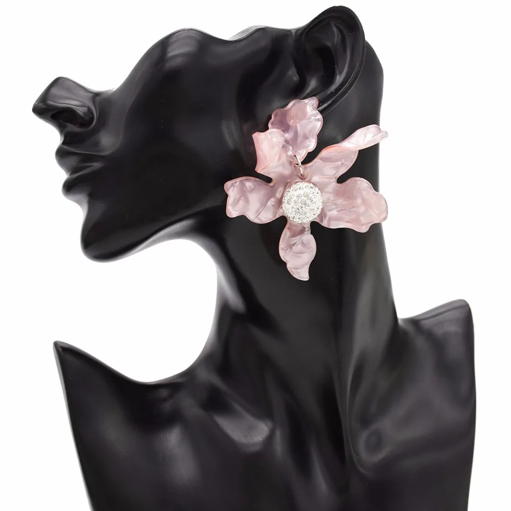 New Fashion Bohemian Pink Black Red Big Flower Drop Earrings for Women Resin Statement Wedding Charm Earring Rhinestone Jewelry
New Fashion Bohemian Pink Black Red Big Flower Drop Earrings for Women Resin Statement Wedding Charm Earring Rhinestone Jewelry
