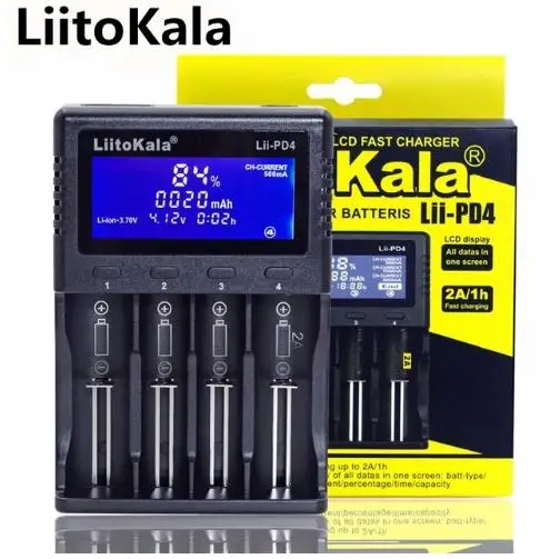 

Original Liitokala Lii-PD4 LCD 3.7 v 18650 18350 18500 21700 10440 14500 26650 1.2 v AA AAA NiMH au lithium Battery charger