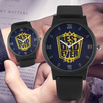 Casual The Best Dad Ever Series Watch for Men Fashion Dark Blue Dial Quartz Watches Elegant Black Leather Strap Wristwatch
Casual The Best Dad Ever Series Watch for Men Fashion Dark Blue Dial Quartz Watches Elegant Black Leather Strap Wristwatch