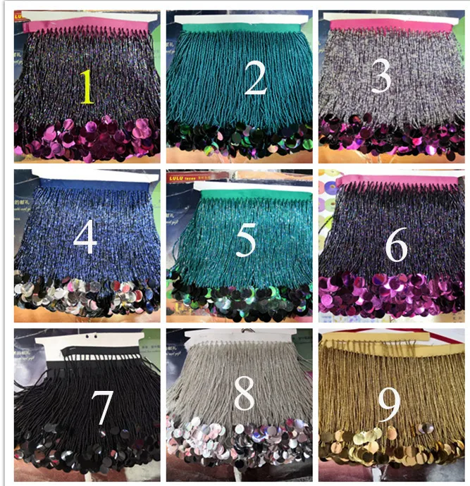 15cm top selling 5 yards beaded tassel fringe with round sequins JRB-7.0803 beads tube for dress decoration
15cm top selling 5 yards beaded tassel fringe with round sequins JRB-7.0803 beads tube for dress decoration