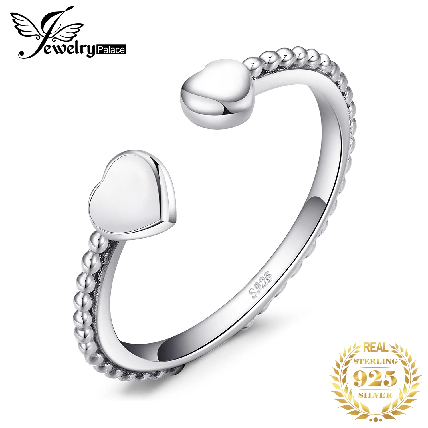 Jewelrypalace стерлингового серебра 925 пробы два сердца Белый муранского Стекло
