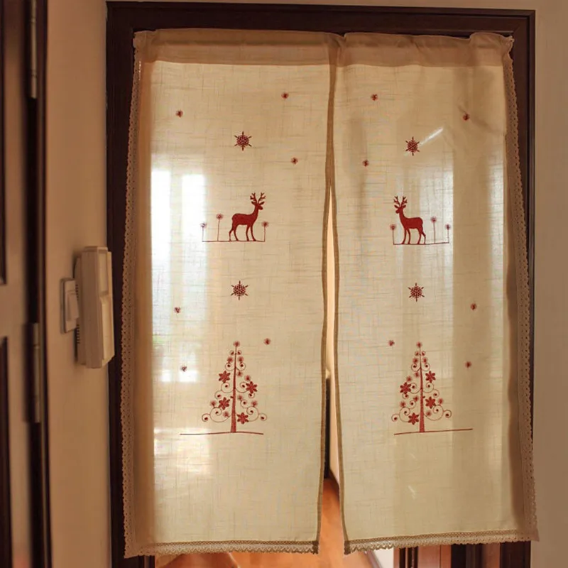 Beige Cotton With Embroidered Red Deer&Christmas Tree Door Curtain Home Decorative Partition curtain 90*106CM
Beige Cotton With Embroidered Red Deer&Christmas Tree Door Curtain Home Decorative Partition curtain 90*106CM