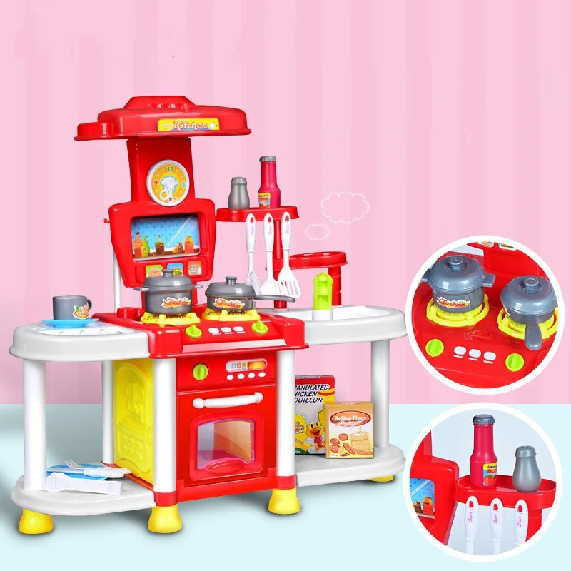 Simulation Kitchen Toys Lighting Sound Effect Kitchen Cooking Kitchenware Girl Pretend Play Kitchen Set Toys Tableware Sets 
Simulation Kitchen Toys Lighting Sound Effect Kitchen Cooking Kitchenware Girl Pretend Play Kitchen Set Toys Tableware Sets