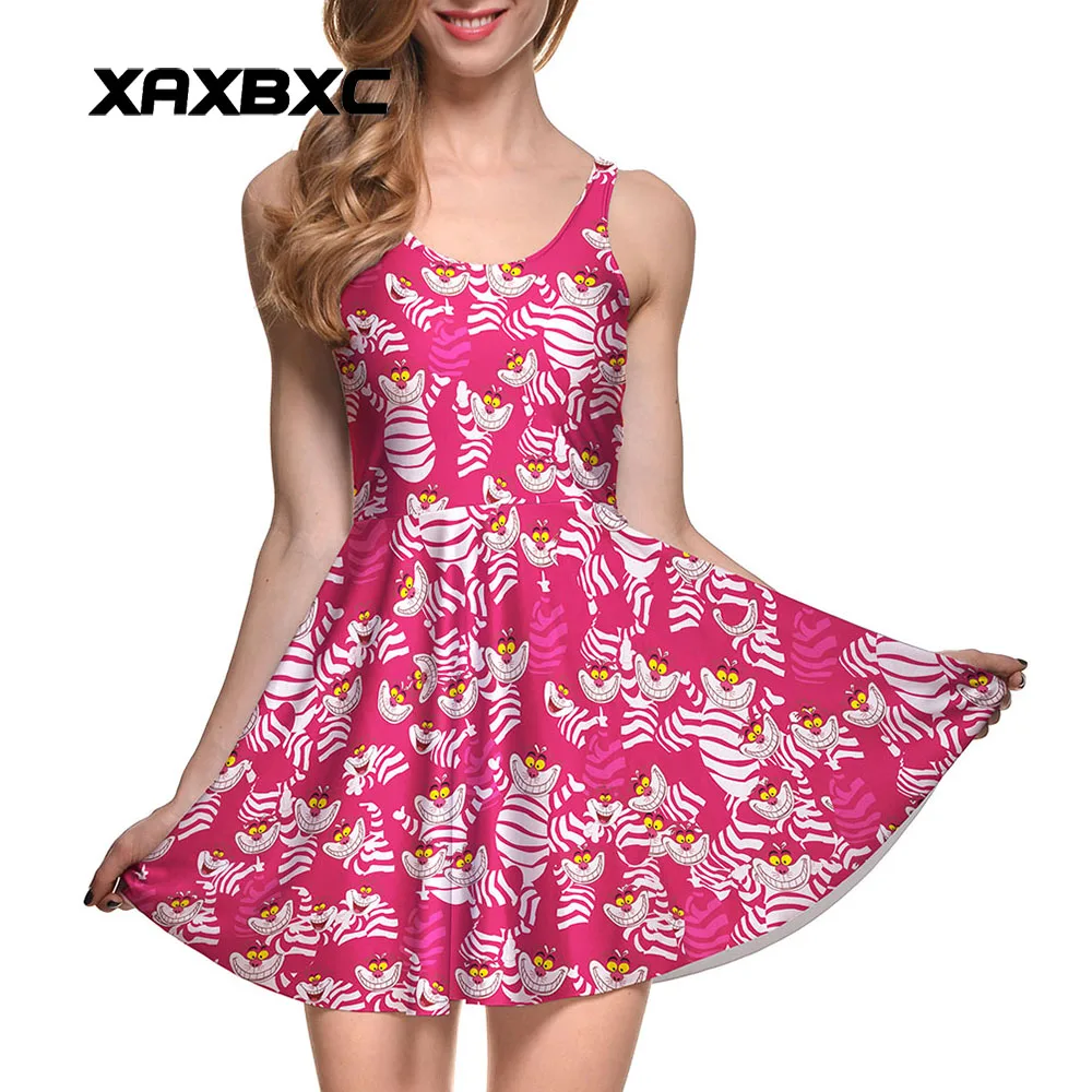 NEW 1048 Sexy Girl Women Summer Alice in Wonderland Cheshire cat 3D Prints Reversible Sleeveless Skater Pleated Dress Plus Size
NEW 1048 Sexy Girl Women Summer Alice in Wonderland Cheshire cat 3D Prints Reversible Sleeveless Skater Pleated Dress Plus Size