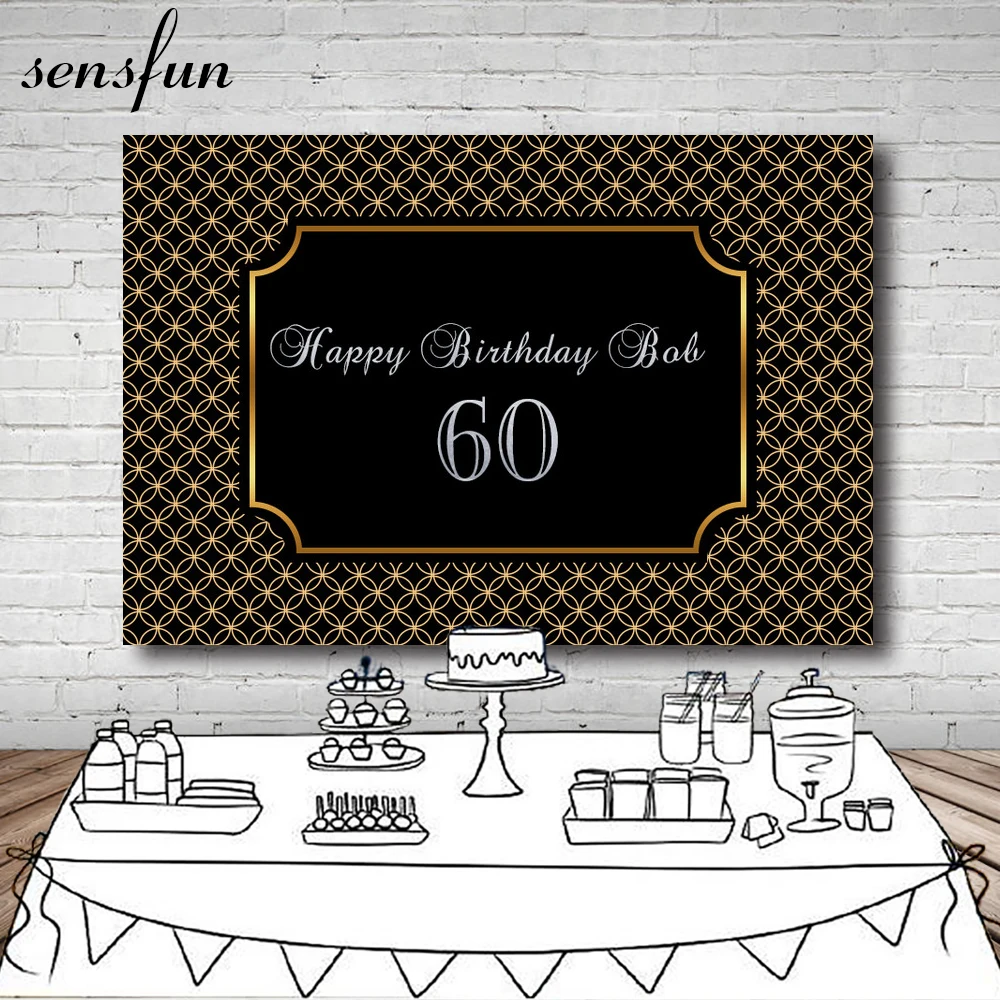 Sensfun Happy 60th Birthday Backdrop Gold Frame Black Men Women Photography Backgrounds For Photo Studio 7x5FT Vinyl
Sensfun Happy 60th Birthday Backdrop Gold Frame Black Men Women Photography Backgrounds For Photo Studio 7x5FT Vinyl
