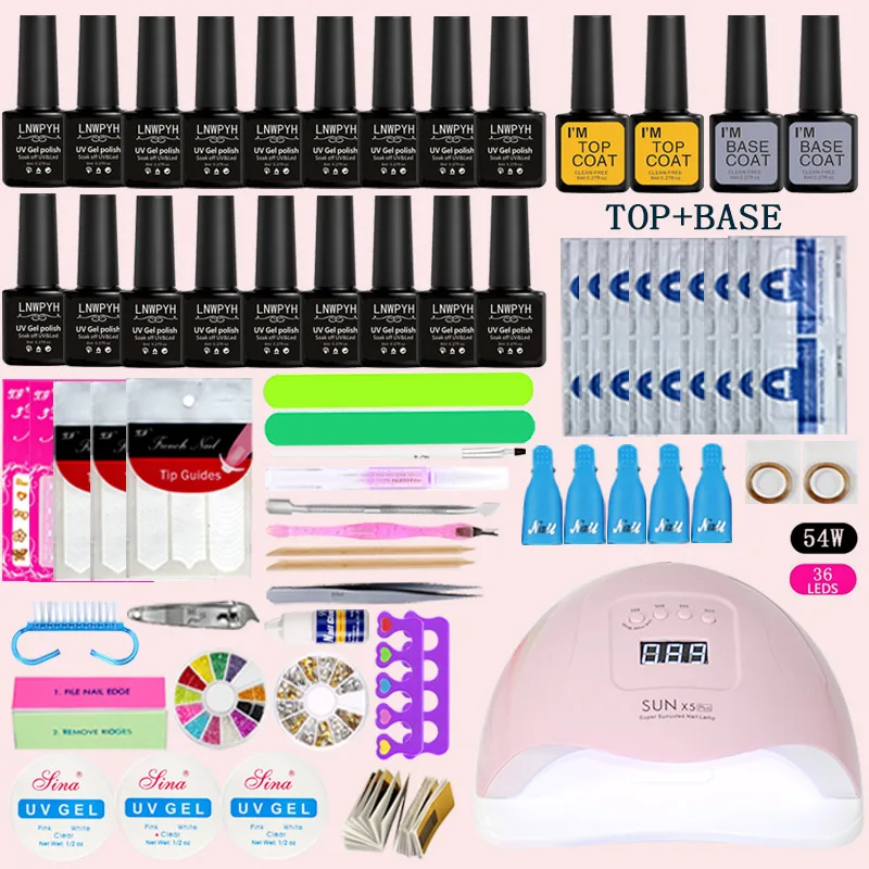 Manicure Set Choose 18/12/6 Colors Gel Polish Base Top Coat Nail Kits 36W/48W/54W UV Led Lamp Nail Art Tool Nail set
Manicure Set Choose 18/12/6 Colors Gel Polish Base Top Coat Nail Kits 36W/48W/54W UV Led Lamp Nail Art Tool Nail set
