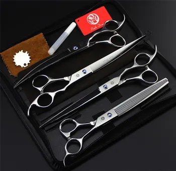 Professional Pet Dog Grooming Scissors 8.0 inch Hair Cutting + Thinning + Curved Shears 440C Straight Scissors 4 PCS Set + Case
Professional Pet Dog Grooming Scissors 8.0 inch Hair Cutting + Thinning + Curved Shears 440C Straight Scissors 4 PCS Set + Case