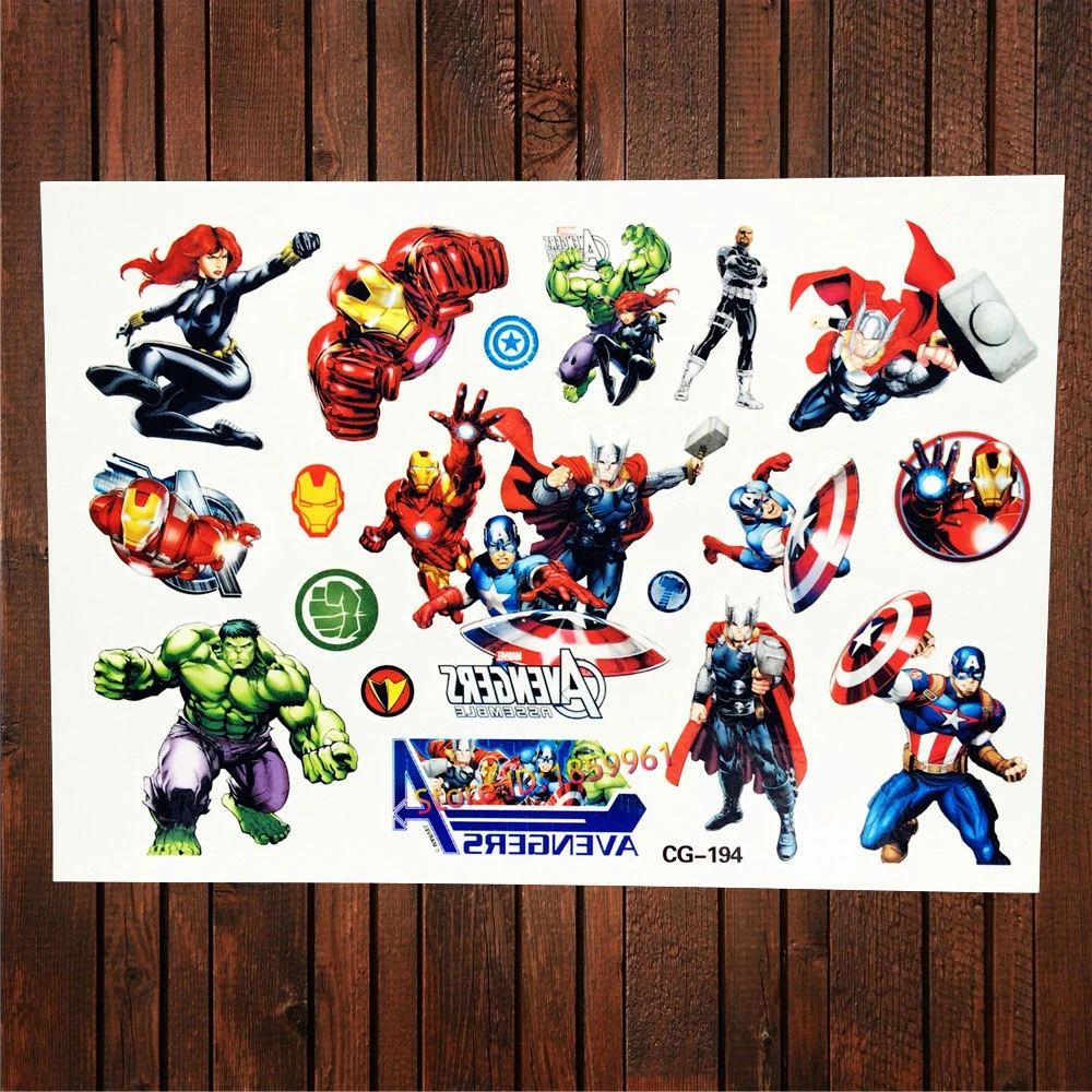 FANRUI Avengers Super Heros Hulk Waterproof Temporary Tattoo For Child Fake Flash Tattoo Sticker Boy Kids Tatoo Iron Man Thor
FANRUI Avengers Super Heros Hulk Waterproof Temporary Tattoo For Child Fake Flash Tattoo Sticker Boy Kids Tatoo Iron Man Thor