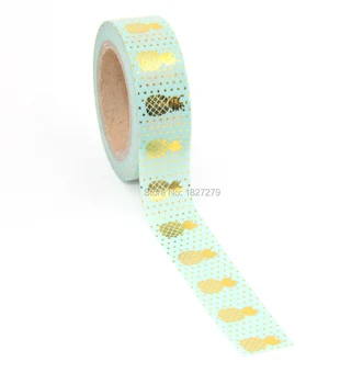 New 2X christmas golden foil washi paper tape green background golden pineapple washi tape/15mm*10m
New 2X christmas golden foil washi paper tape green background golden pineapple washi tape/15mm*10m