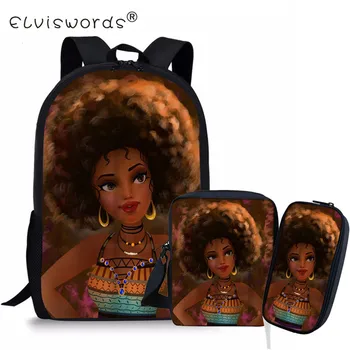 ELVISWORDS 3PCS/Set Afro Black Woman School Backpack Teenager Kids Primary Satchel Women Shoulder Bags Students Rucksack Moclila
ELVISWORDS 3PCS/Set Afro Black Woman School Backpack Teenager Kids Primary Satchel Women Shoulder Bags Students Rucksack Moclila