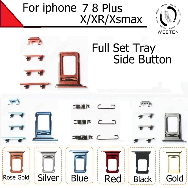 Full Set Mute & Power & Volume Button Sim Card Tray With Waterproof Ring For iPhone 7 8 plus X XS MAX XR Small Metal Iron Parts
Full Set Mute & Power & Volume Button Sim Card Tray With Waterproof Ring For iPhone 7 8 plus X XS MAX XR Small Metal Iron Parts