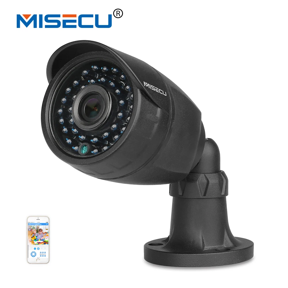 MISECU H.265 Hi3516D OV4689 IP Camera 4.0MP Bullet wide dynamic ONVIF 2592*1520 IR Cut P2P Night Vision | Безопасность и защита