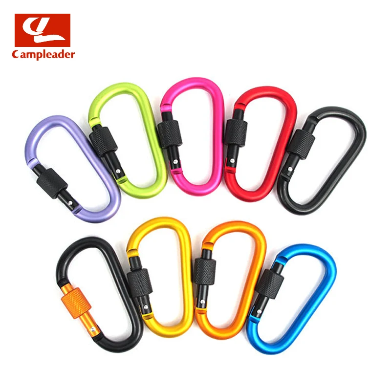 

8cm Aluminum Alloy Spring Carabiner D-Ring Key Chain Clip Multi-color Camping Keyring Snap Hook Outdoor Travel Kit Quickdraws