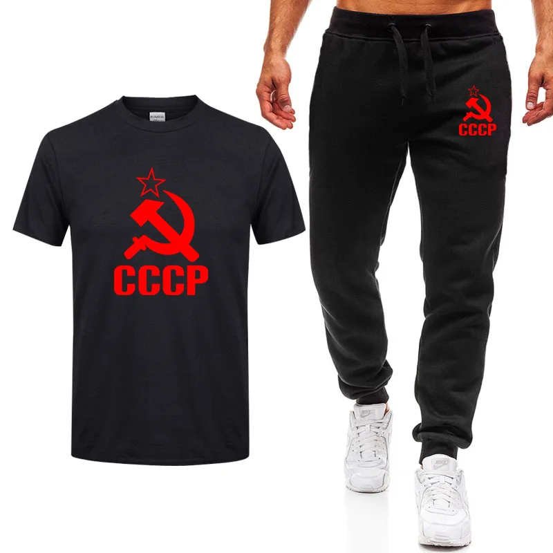 2019 Summer men/women CCCP Russian T Shirts USSR Soviet Union Man Short sleeve Tshirt+Pants Moscow Russia Mens Cotton Tees suit
2019 Summer men/women CCCP Russian T Shirts USSR Soviet Union Man Short sleeve Tshirt+Pants Moscow Russia Mens Cotton Tees suit