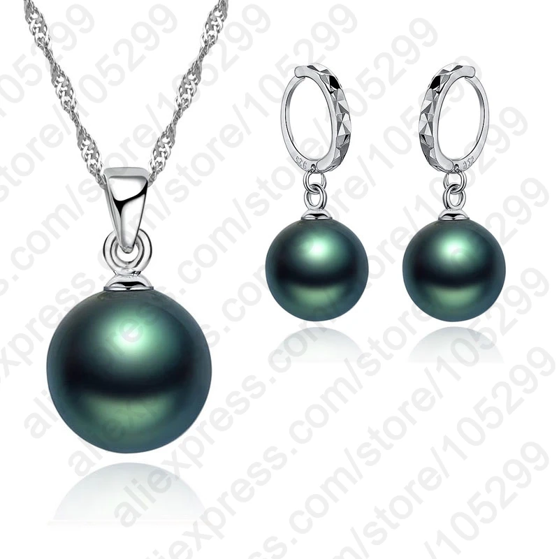 Pretty Noble 925 Sterling Silver High Quality Pearl Set Circular Pendant Necklace&Earring For Lady Jewelry Accessories |