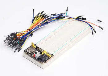 3.3V/5V MB102 Breadboard power module+MB-102 830 points Solderless Prototype Bread board kit +65 Flexible jumper wires
3.3V/5V MB102 Breadboard power module+MB-102 830 points Solderless Prototype Bread board kit +65 Flexible jumper wires