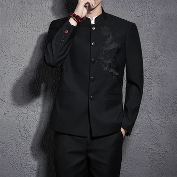 In 2018 the new China wind gentleman tunic suit collar men Chinese dragon male shirt and trousers leisure suit
In 2018 the new China wind gentleman tunic suit collar men Chinese dragon male shirt and trousers leisure suit