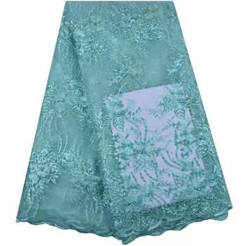Hot Selling Teal Color Bridal French Lace Fabric Beaded African Tulle Lace Fabric 5 Yards Per Lot Net Lace Fabric For Dress 1319
Hot Selling Teal Color Bridal French Lace Fabric Beaded African Tulle Lace Fabric 5 Yards Per Lot Net Lace Fabric For Dress 1319