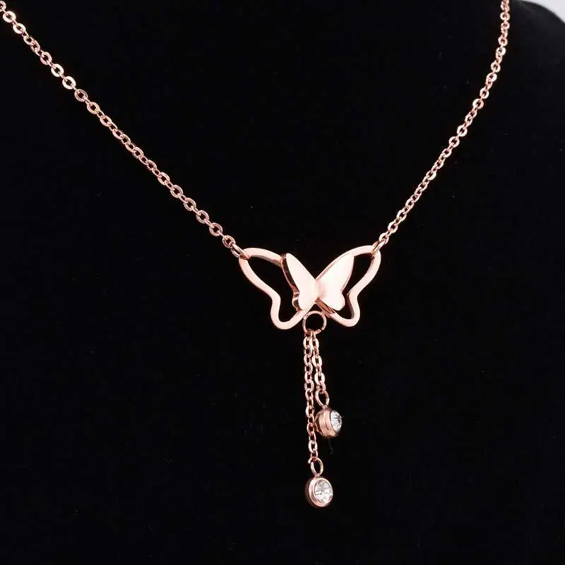MISANANRYNE Fashion Rose Gold Silver Color Crystal Necklace Butterfly Pendant Choker Necklace For Women Party Jewelry Gift
MISANANRYNE Fashion Rose Gold Silver Color Crystal Necklace Butterfly Pendant Choker Necklace For Women Party Jewelry Gift