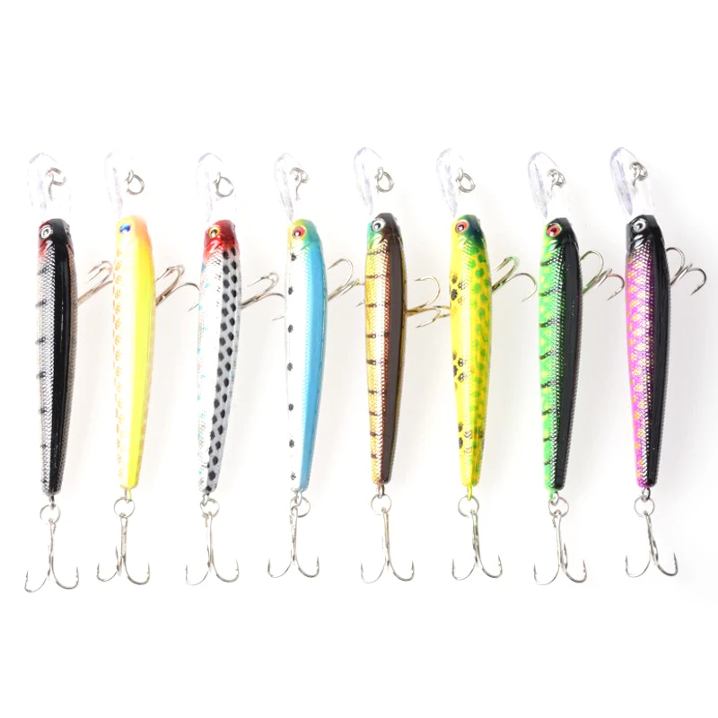 10pcs/lot Minnow Fishing Lures 10cm /6.8g with 6# Hooks 3D Eyes Fishing Bait and Tackle Carp Fishing Equipment
10pcs/lot Minnow Fishing Lures 10cm /6.8g with 6# Hooks 3D Eyes Fishing Bait and Tackle Carp Fishing Equipment