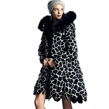 Women Winter down coat brand design down parkas women giraffe print fur collar lacecollar hem duck down long jackets coats
Women Winter down coat brand design down parkas women giraffe print fur collar lacecollar hem duck down long jackets coats