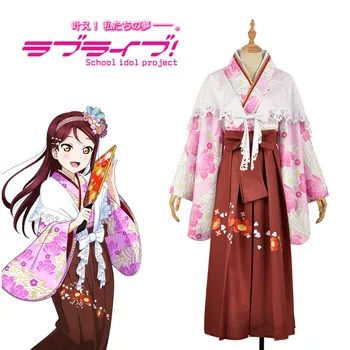 

Love Live Cosplay Costumes Sunshine Aqours Sakurauchi Riko Taisho Kimono Yukata Dress Outfit Anime Cosplay Costumes