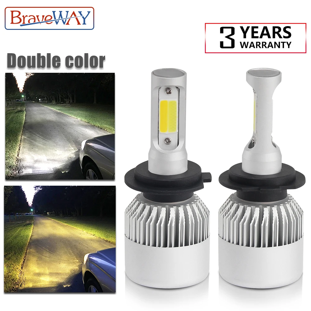 BraveWay Super Bright Dual Color LED Headlight H7 H4 H3 H1 Led Headlight Bulb H8 Led Light Fog Lamp for Motocycle
BraveWay Super Bright Dual Color LED Headlight H7 H4 H3 H1 Led Headlight Bulb H8 Led Light Fog Lamp for Motocycle