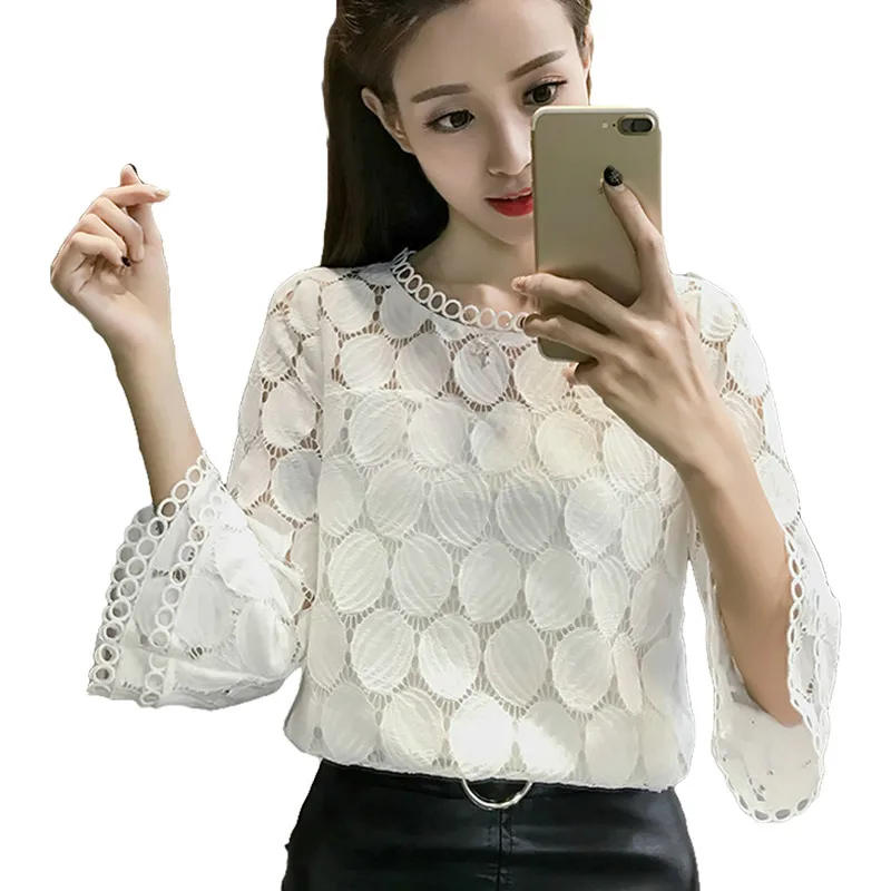 2019 Summer Lace Blouse Women blusas mulher elegantes Korean Style Flare Sleeve Hollow Out Casual Ladies Tops blusa Yellow White
2019 Summer Lace Blouse Women blusas mulher elegantes Korean Style Flare Sleeve Hollow Out Casual Ladies Tops blusa Yellow White