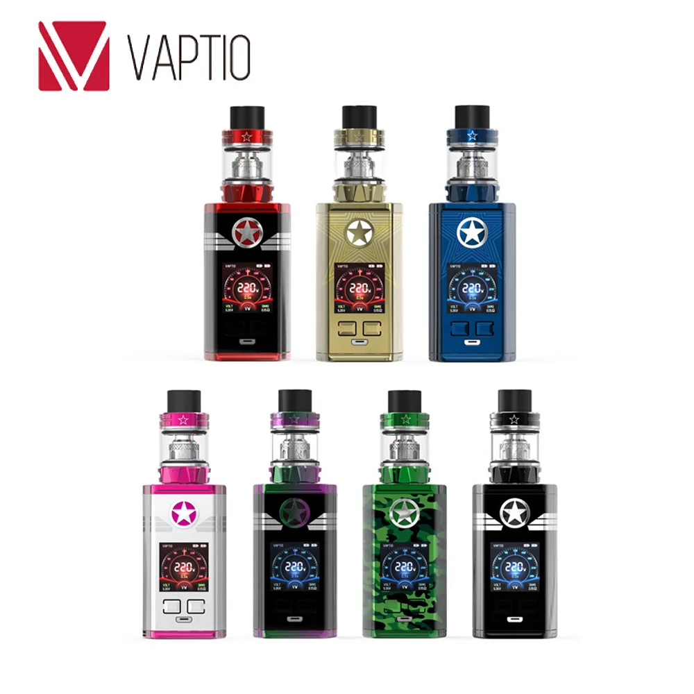 220w vape mod Vaptio CAPT'N Kit with 2.0ml/4.0ml AtomizerTop filling with Electronic Cigarette mod Fitted 510 Thread Tank
220w vape mod Vaptio CAPT'N Kit with 2.0ml/4.0ml AtomizerTop filling with Electronic Cigarette mod Fitted 510 Thread Tank