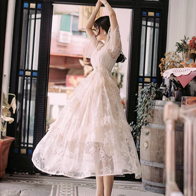 SexeMara fashion The New Lace embroidery Square collar Ruffle dress Free shipping
SexeMara fashion The New Lace embroidery Square collar Ruffle dress Free shipping