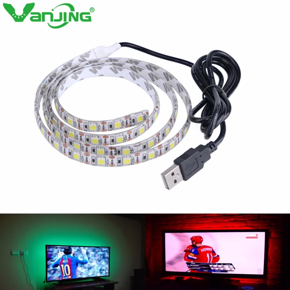Лента Светодиодная гибкая SMD 5050 RGB 5 в постоянного тока 50 см 1 м 2 м|5v usb led strip|led strip