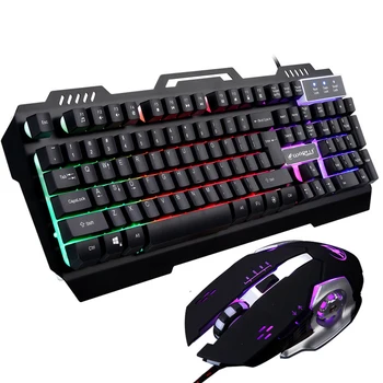 Gaming Keyboard Mouse Combo USB Wired 104 Keys Multimedia Colorful LED Backlight Metal Keyboard and Mouse Mice For PC Gamer
Gaming Keyboard Mouse Combo USB Wired 104 Keys Multimedia Colorful LED Backlight Metal Keyboard and Mouse Mice For PC Gamer
