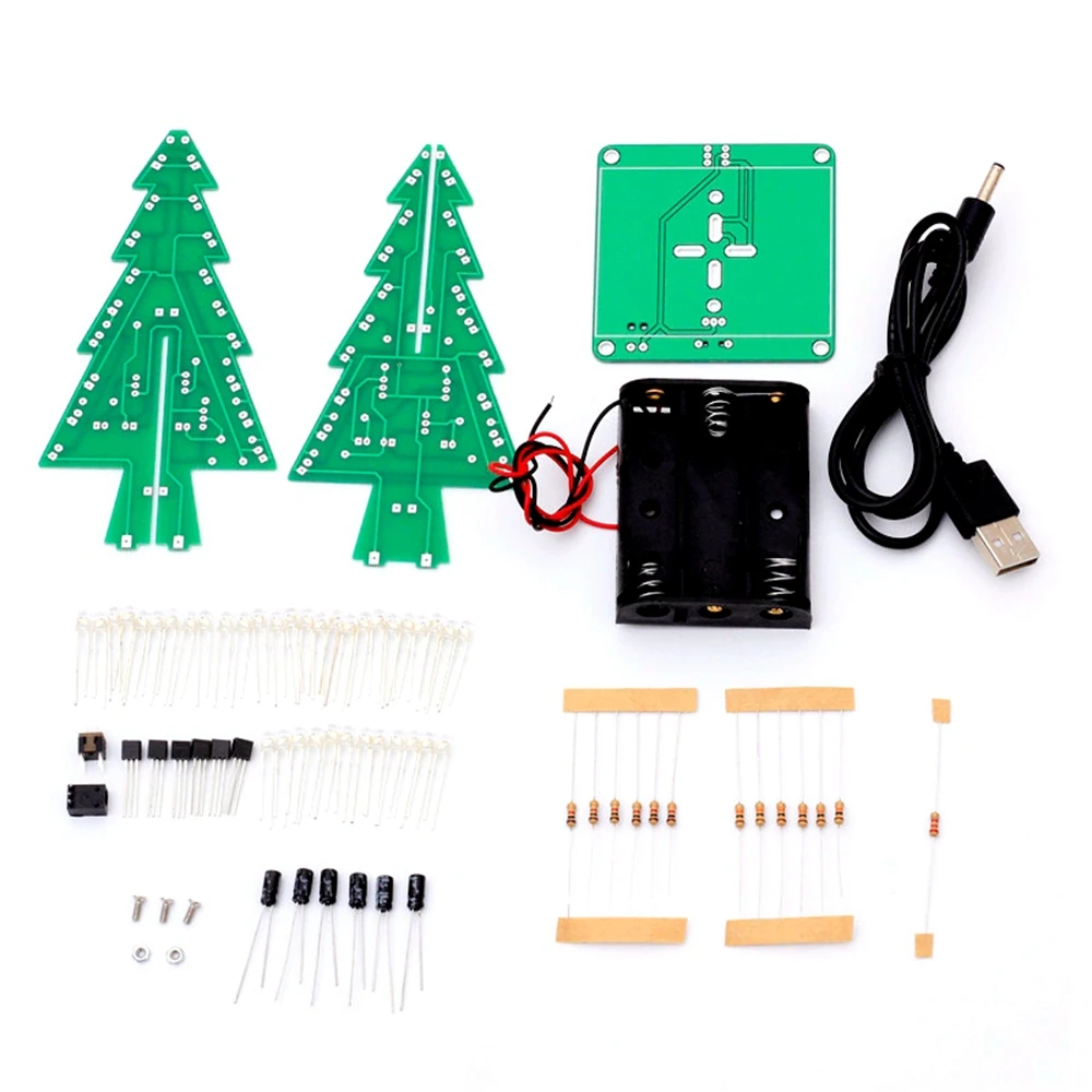 7Color Three-Dimensional 3D Christmas Tree LED DIY Kit Colorful Flash Circuit Electronic Fun Gift BU0276
7Color Three-Dimensional 3D Christmas Tree LED DIY Kit Colorful Flash Circuit Electronic Fun Gift BU0276