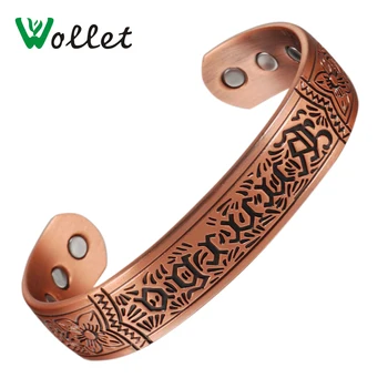 Wollet Jewelry Pure Copper Magnetic Copper Bracelets For Men Open Cuff Antique Anti Arthritis Anti-fatigue 7 inch 6pcs Magnets
Wollet Jewelry Pure Copper Magnetic Copper Bracelets For Men Open Cuff Antique Anti Arthritis Anti-fatigue 7 inch 6pcs Magnets