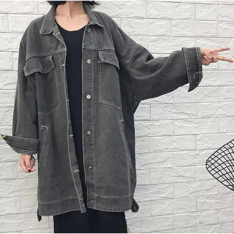 Spring Women Denim Jacket 2019 New Elegant Autumn Coat Large size Loose Medium Long Tops High quality Cotton Denim Jacket OK1560
Spring Women Denim Jacket 2019 New Elegant Autumn Coat Large size Loose Medium Long Tops High quality Cotton Denim Jacket OK1560
