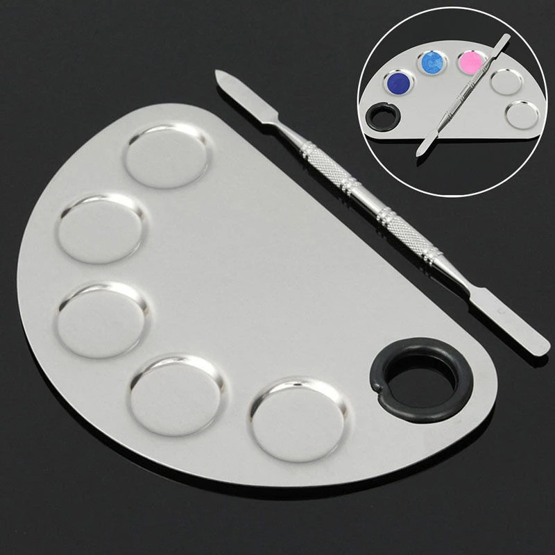 Mayitr 1pc Professional Mixing Palette Stainless Steel Semi Circle Moon Shape Makeup Art Plate Spatula Set For Mixing Tool
Mayitr 1pc Professional Mixing Palette Stainless Steel Semi Circle Moon Shape Makeup Art Plate Spatula Set For Mixing Tool