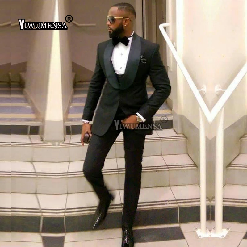 Black Slim Fit Men Suits for Wedding Groom Tuxedos Shawl Lapel Custom Made Gold White Men Wedding Suits 2019 Traje De Hombre
Black Slim Fit Men Suits for Wedding Groom Tuxedos Shawl Lapel Custom Made Gold White Men Wedding Suits 2019 Traje De Hombre