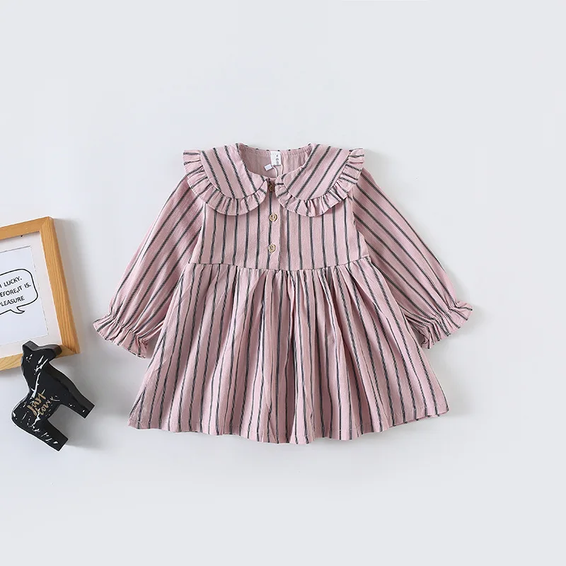New Toddler Kids Baby Girls Dress Striped Printed Long Sleeve Ruffle Turn Down Collar Princess Party Tulle Cute Lovely Dresses
New Toddler Kids Baby Girls Dress Striped Printed Long Sleeve Ruffle Turn Down Collar Princess Party Tulle Cute Lovely Dresses
