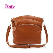 Nuevo estilo moda señora bolsos de cuero genuino mujeres bolso de mensajero de cuero natural mujer de compras de viaje bolso de hombro(China)