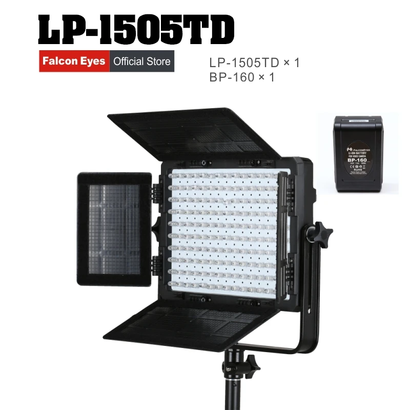 Falcon Eyes 72W LED Panel Photography Video Light Panel Dimmable LED Studio light LP-1505TD with battery BP-160
Falcon Eyes 72W LED Panel Photography Video Light Panel Dimmable LED Studio light LP-1505TD with battery BP-160