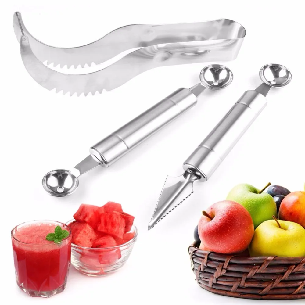 3Pcs Super Server Watermelon Cutter Slicer Knife Corer Kitchen Tool Stainless Steel Cantaloupe Cutting Seeder Slicer Scoop
3Pcs Super Server Watermelon Cutter Slicer Knife Corer Kitchen Tool Stainless Steel Cantaloupe Cutting Seeder Slicer Scoop
