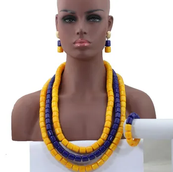 Exclusive Yellow Mix Blue African Fashion Beads Necklace Set Acrylic Beaded Women Jewelry Set Long Neck Free Shipping HX767
Exclusive Yellow Mix Blue African Fashion Beads Necklace Set Acrylic Beaded Women Jewelry Set Long Neck Free Shipping HX767