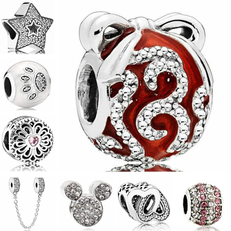 Luxurious Crystal Star Bowknot Flower Foot Love Heart Safety Chain Beads Fit Pandora Charm Bangles for Women DIY Jewelry Colares
Luxurious Crystal Star Bowknot Flower Foot Love Heart Safety Chain Beads Fit Pandora Charm Bangles for Women DIY Jewelry Colares